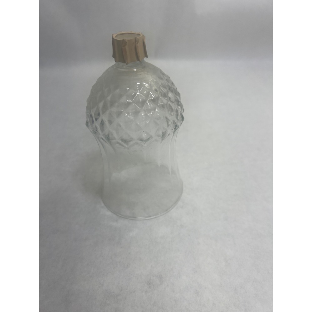 Vintage Clear Glass Diamond Quilted Peg Votive Candle Holder Sconce Chimney Cup